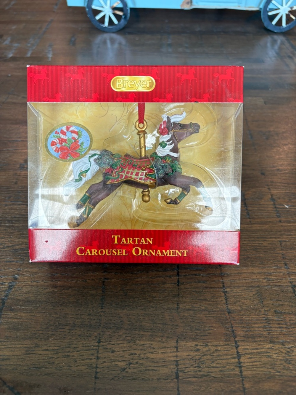 Breyer Red Box with carousel horse ornament